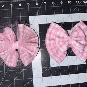 Pink Plaid Hair Bows for Kids